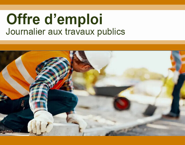 Offre d'emploi - Journalier aux travaux publics