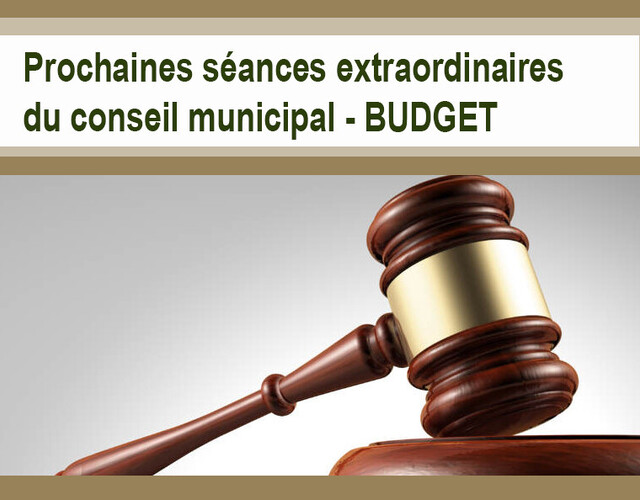 Prochaines séances extraordinaires du conseil municipal