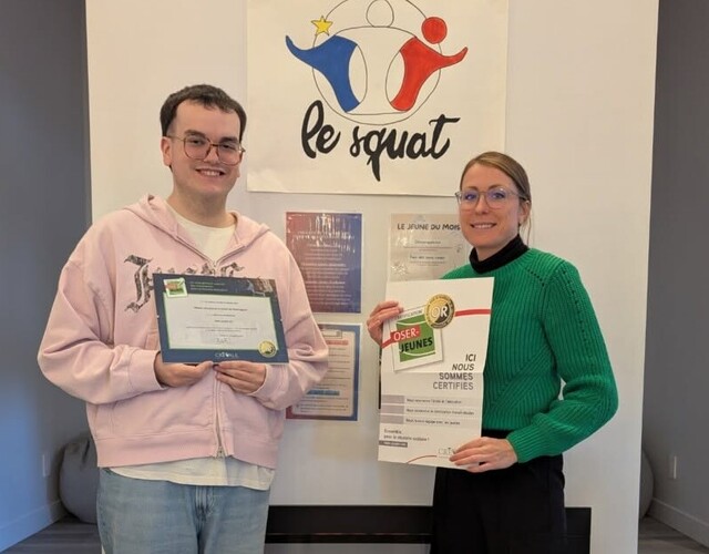 Obtention de la certification OR d'OSER-JEUNES par la Maison des jeunes Le Squat
