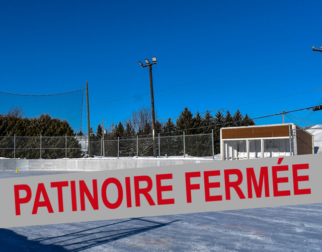 Mise à jour 17 décembre 2025 - Avis important concernant les patinoires