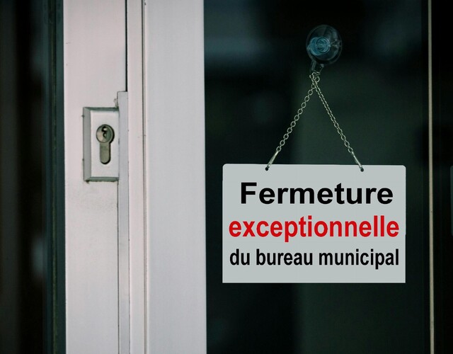Fermeture exceptionnelle du bureau municipal