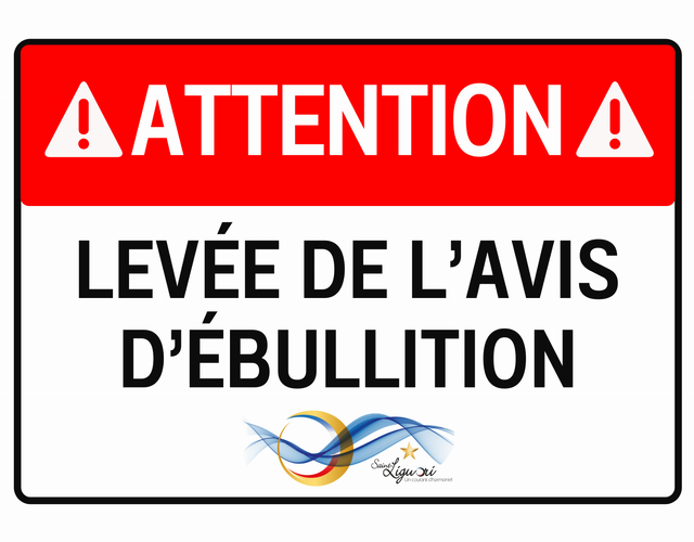 Levée de l'avis d'ébullition